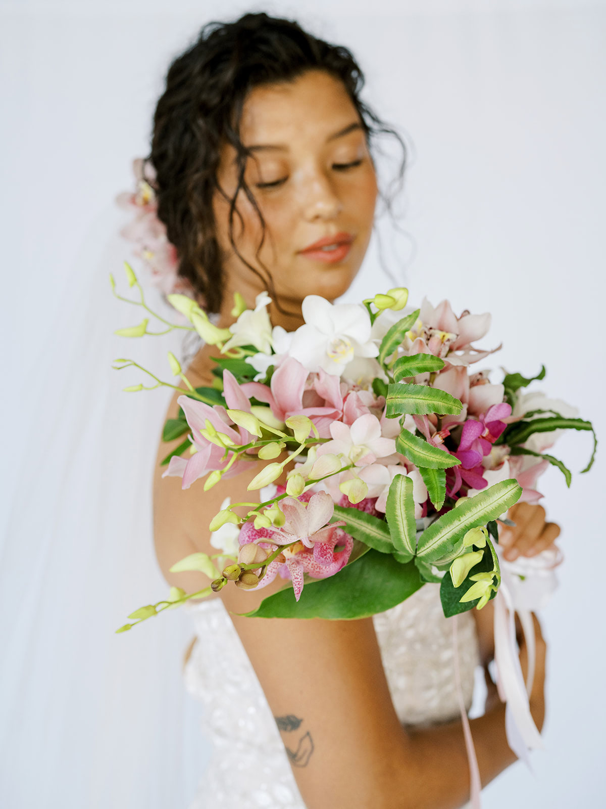 Tropical Orchids A la Carte Wedding Flowers Bridal Bouquet from Green Fresh Florals + Plants