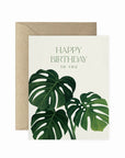 Monstera Happy Birthday Greeting Card