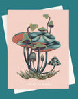 You're So Magic Mushroom Card, Pink Card on Teal Background from Green Fresh Florals + Plants