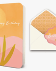 Deluxe Golden Agave Birthday Card - Green Fresh Florals + Plants