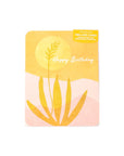 Deluxe Golden Agave Birthday Card - Green Fresh Florals + Plants