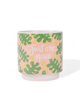 Funky Phrases Pot Collection - Green Fresh Florals + Plants