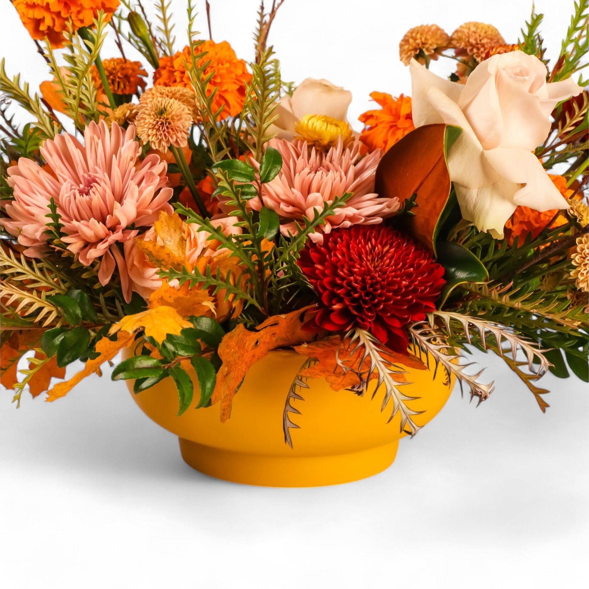 Grateful Gathering Designer Centerpiece - Green Fresh Florals + Plants