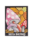 Magic Mushroom Birthday Card - Green Fresh Florals + Plants