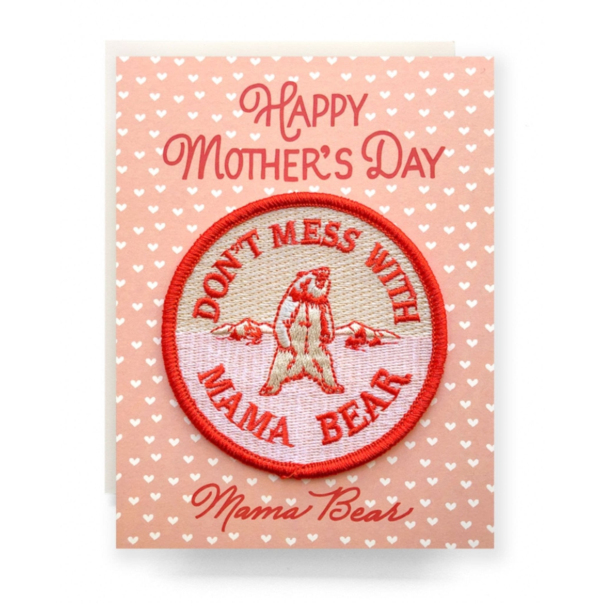 Mama Bear Mother's Day Patch Card - Green Fresh Florals + Plants