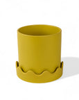 Pissaro Pot + Saucer - Green Fresh Florals + Plants