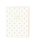 Polka Dot Birthday Card - Green Fresh Florals + Plants