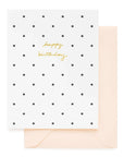 Polka Dot Birthday Card - Green Fresh Florals + Plants