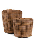Rattan Basket - Green Fresh Florals + Plants