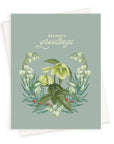 Sage Season's Greetings Card - Green Fresh Florals + Plants