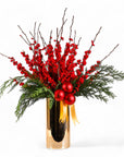 Scarlet and Gold Holiday Splendor - Green Fresh Florals + Plants