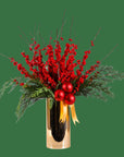 Scarlet and Gold Holiday Splendor - Green Fresh Florals + Plants