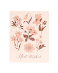 Scottish Floral Best Wishes Card - Green Fresh Florals + Plants