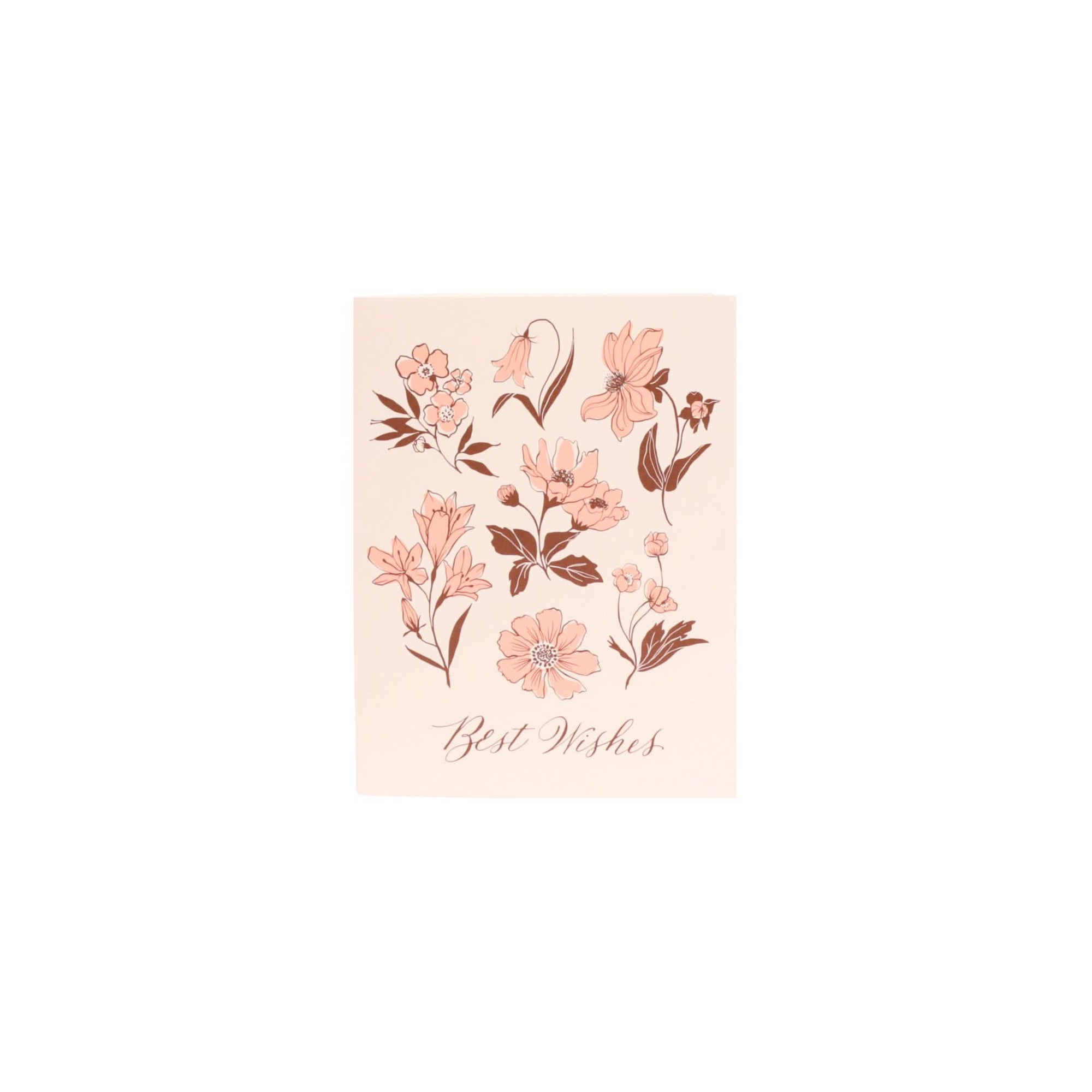 Scottish Floral Best Wishes Card - Green Fresh Florals + Plants