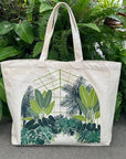 Tropical Conservatory Tote - Green Fresh Florals + Plants