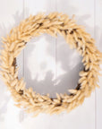 Warm White Bunny Tail Wreath - Green Fresh Florals + Plants