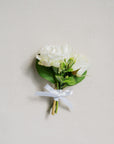 White A la Carte Boutonniére - Green Fresh Florals + Plants