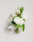 White A la Carte Corsage - Green Fresh Florals + Plants