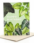 Alocasia Happy Birthday Card - Green Fresh Florals + Plants
