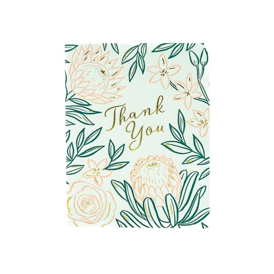 Bloom Thank You Card - Green Fresh Florals + Plants