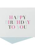 Colorful Happy Birthday Card - Green Fresh Florals + Plants