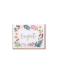 Congrats Floral Wreath Greeting Card - Green Fresh Florals + Plants