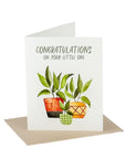 Congrats on Your Little One Card - Green Fresh Florals + Plants