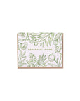 Congratulations Botanical Greeting Card - Green Fresh Florals + Plants