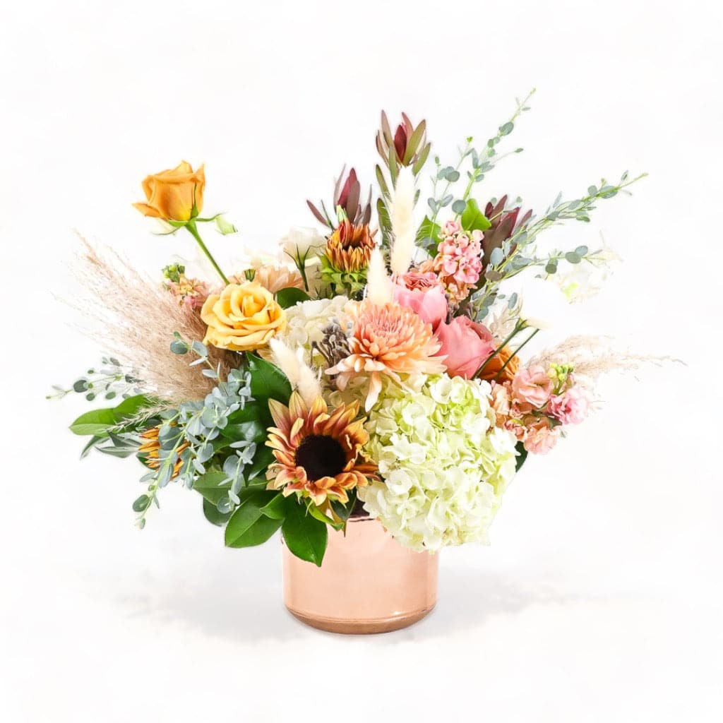 Copper Tone Designer Floral - Green Fresh Florals + Plants