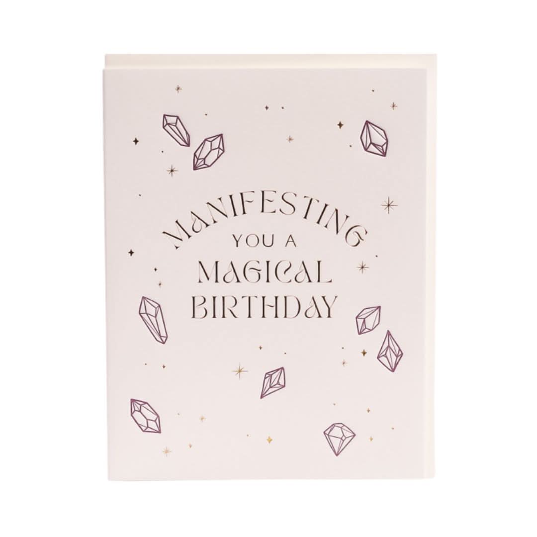 Crystal Manifest Magic Card - Green Fresh Florals + Plants