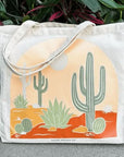 Desert Arch Tote Bag - Green Fresh Florals + Plants