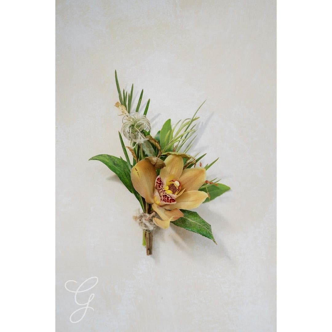 Earthy A la Carte Wedding Boutonnière - Green Fresh Florals + Plants
