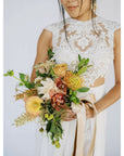 Earthy a la Carte Wedding Bridal Bouquet - Green Fresh Florals + Plants