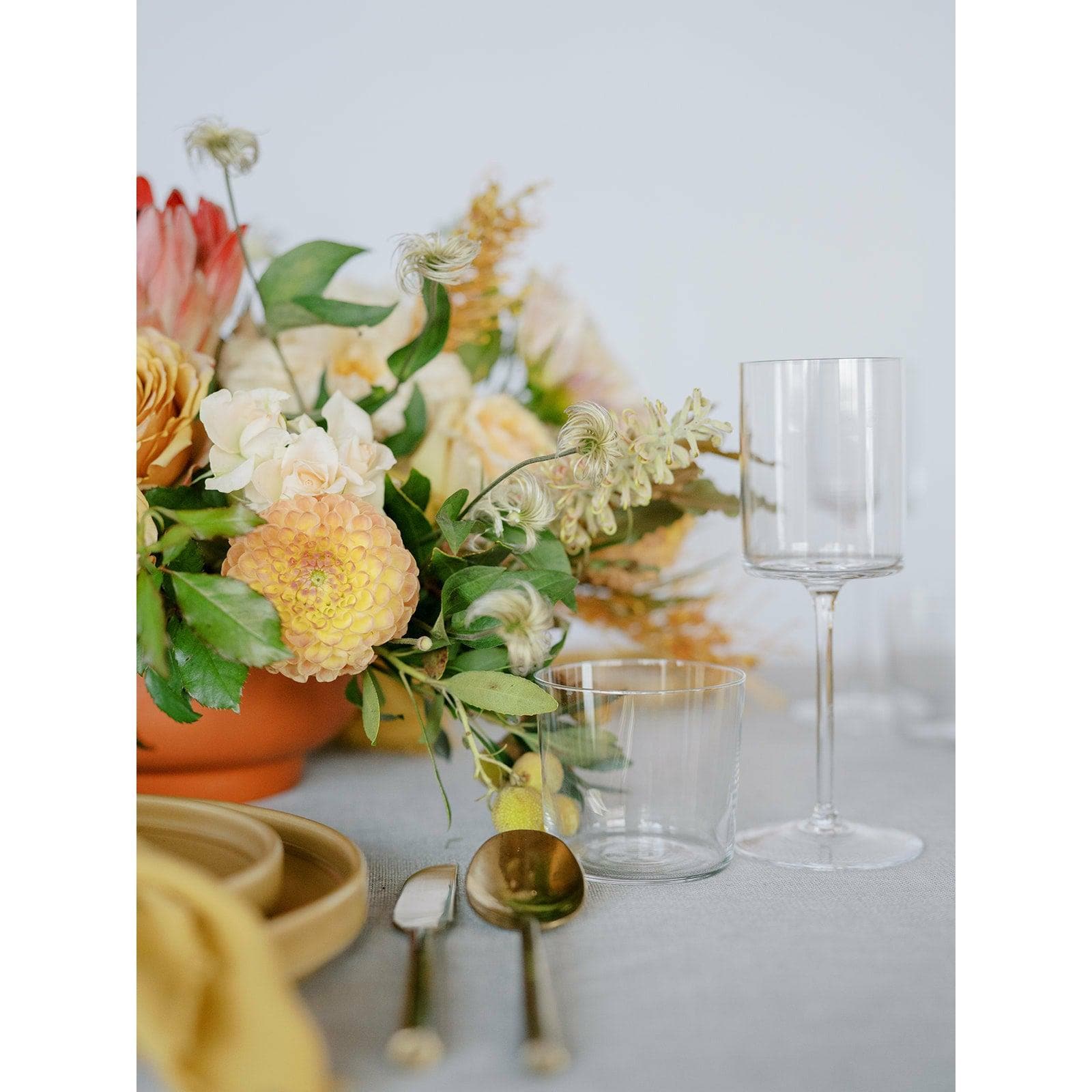 Earthy A la Carte Wedding Centerpiece - Green Fresh Florals + Plants