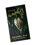 Gold Alocasia Leaf Lapel Pin - Green Fresh Florals + Plants
