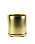 Gold Gemstone Cylinder - Green Fresh Florals + Plants