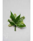 Green Monochrome A la Carte Boutonnière - Green Fresh Florals + Plants