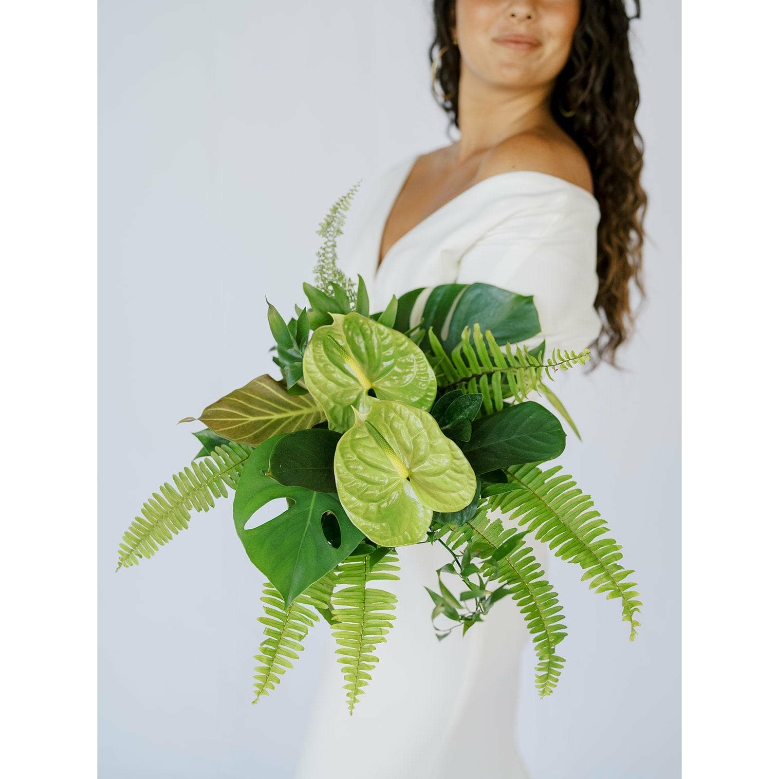 Green Monochrome A la Carte Bridal Bouquet - Green Fresh Florals + Plants