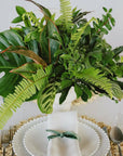 Green Monochrome A la Carte Centerpiece - Green Fresh Florals + Plants