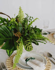 Green Monochrome A la Carte Centerpiece - Green Fresh Florals + Plants