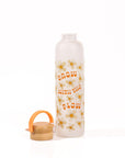 Grow with the Flow Glass Water Bottle - Green Fresh Florals + Plants
