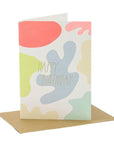 Happy Birthday Splashes Card - Green Fresh Florals + Plants