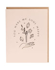 Happy Soul Crystal Card - Green Fresh Florals + Plants