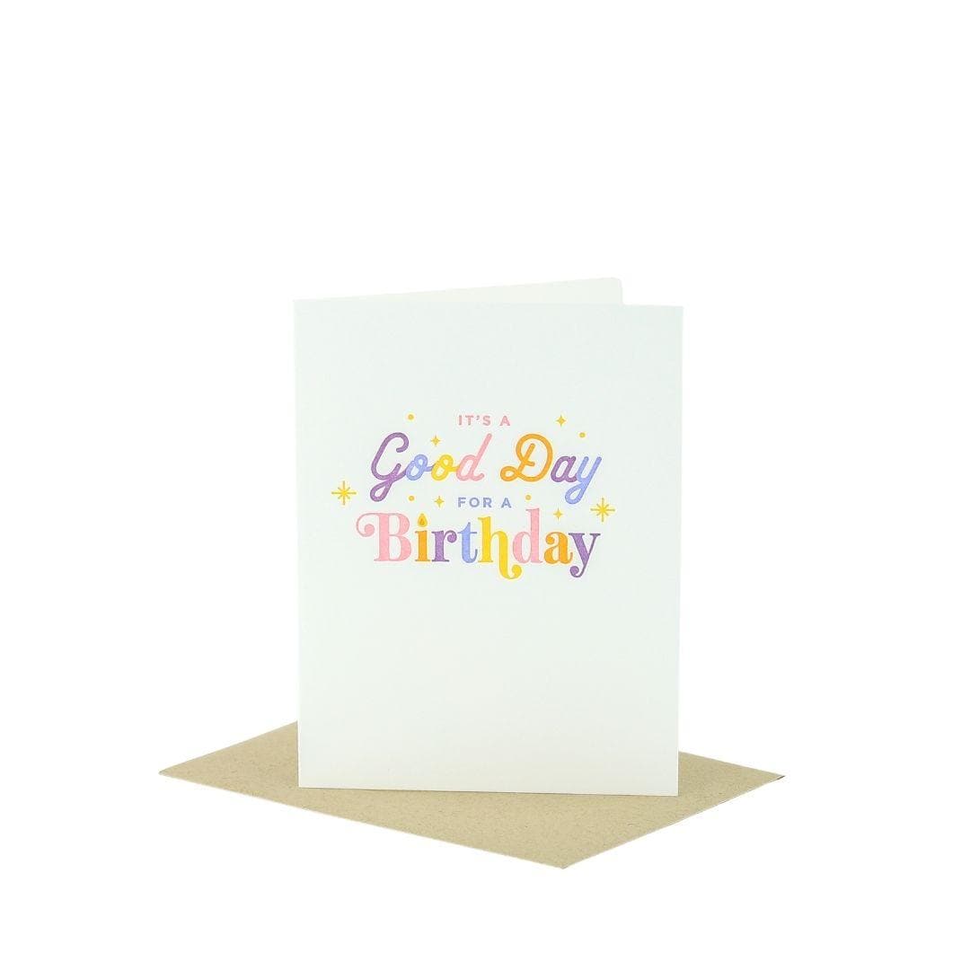 It&#39;s a Good Day Birthday Card - Green Fresh Florals + Plants