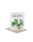 Love Grows Card - Green Fresh Florals + Plants