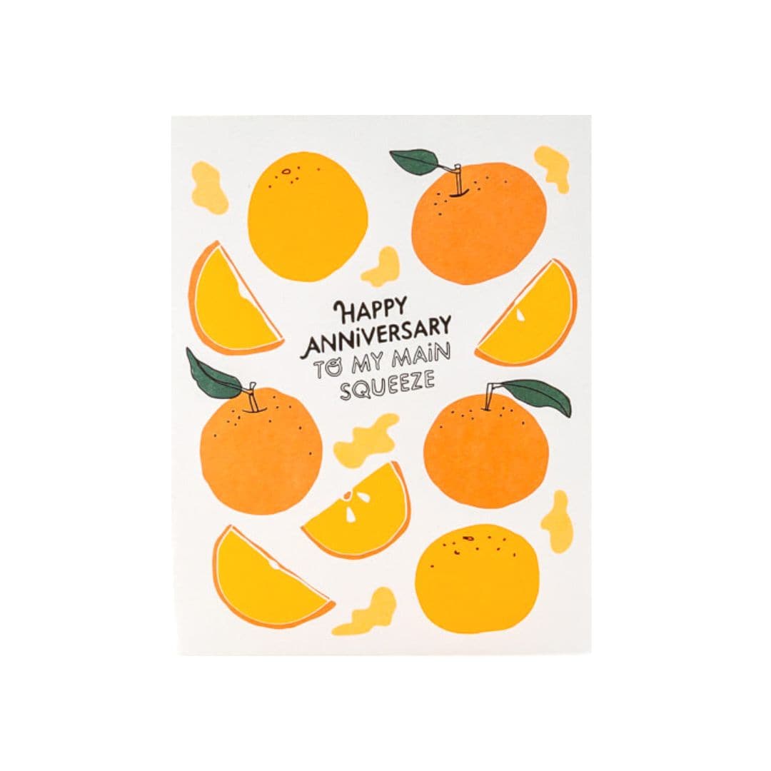 Main Squeeze Anniversary Card - Green Fresh Florals + Plants