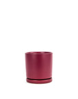 Momma Pots Jewel Tone Gemstone Cylinder - Green Fresh Florals + Plants