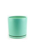 Momma Pots Jewel Tone Gemstone Cylinder - Green Fresh Florals + Plants