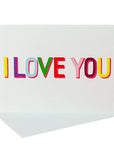 Multicolored I Love You Card - Green Fresh Florals + Plants