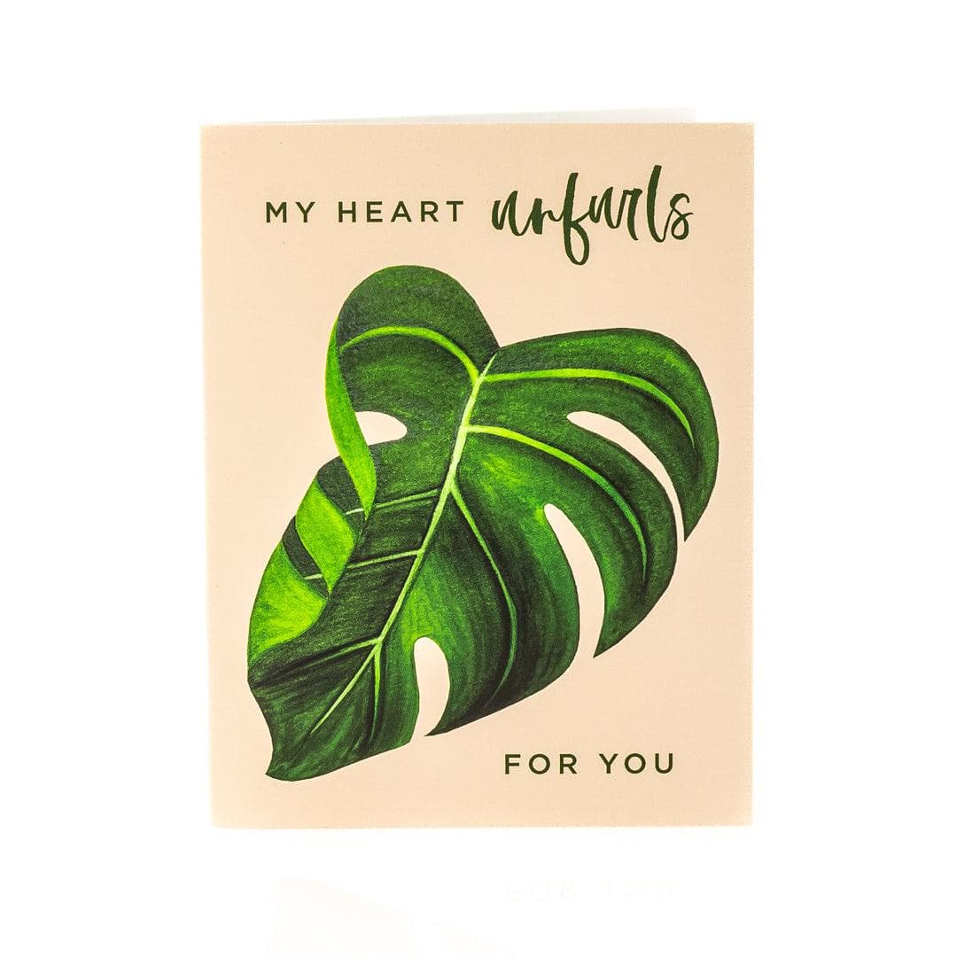 My Heart Unfurls For You Card - Green Fresh Florals + Plants